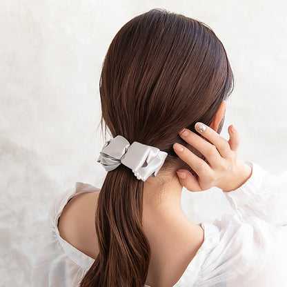 バレッタ リボン サテン パール サイズレスバレッタ