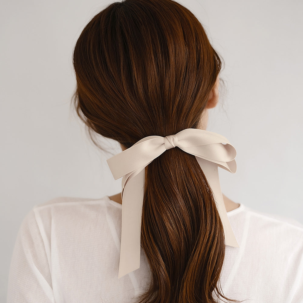 バレッタ  ニッケルフリー  リボン サイズレスバレッタ