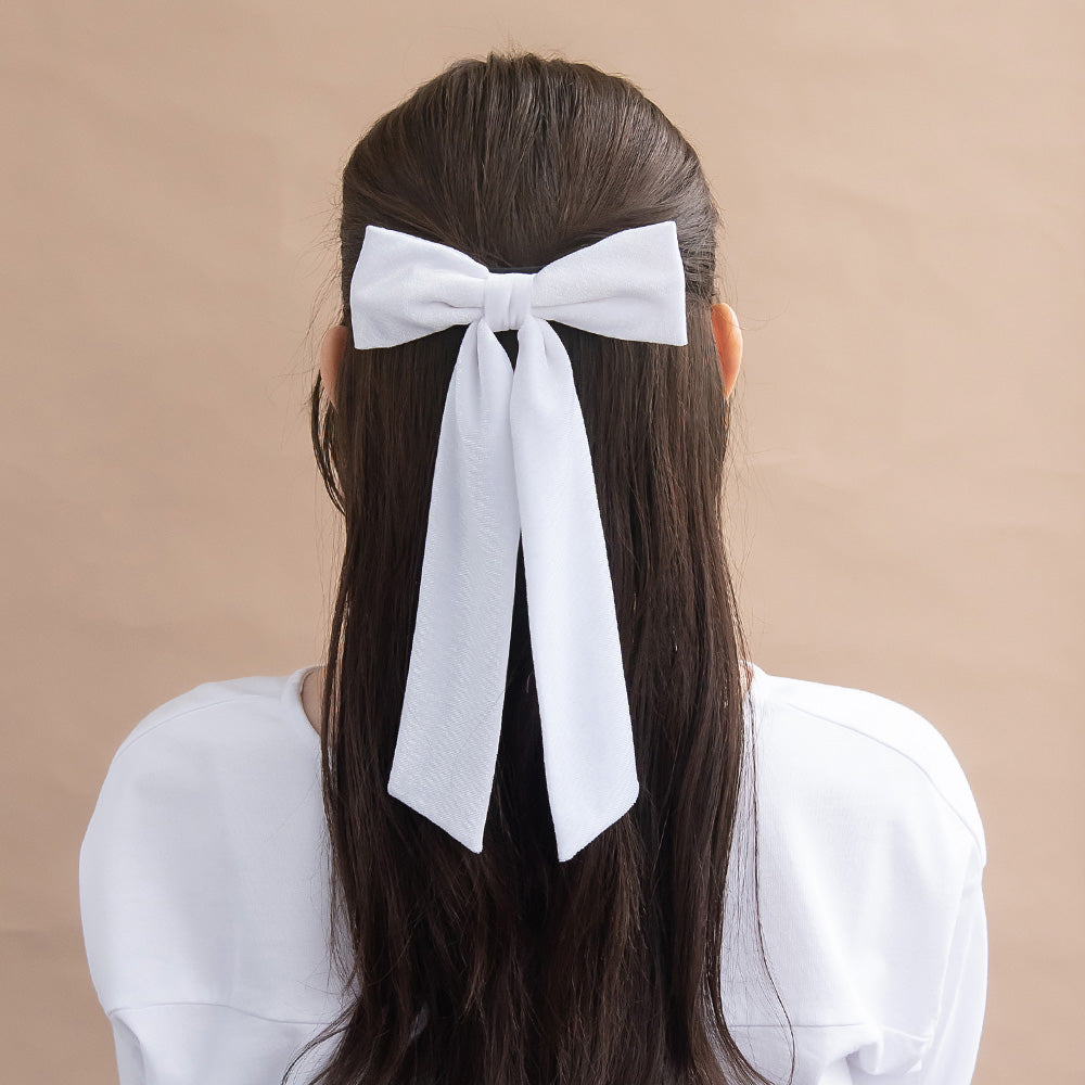 バレッタ ホワイト ベロア リボン ロング – OSEWAYAオンラインストア