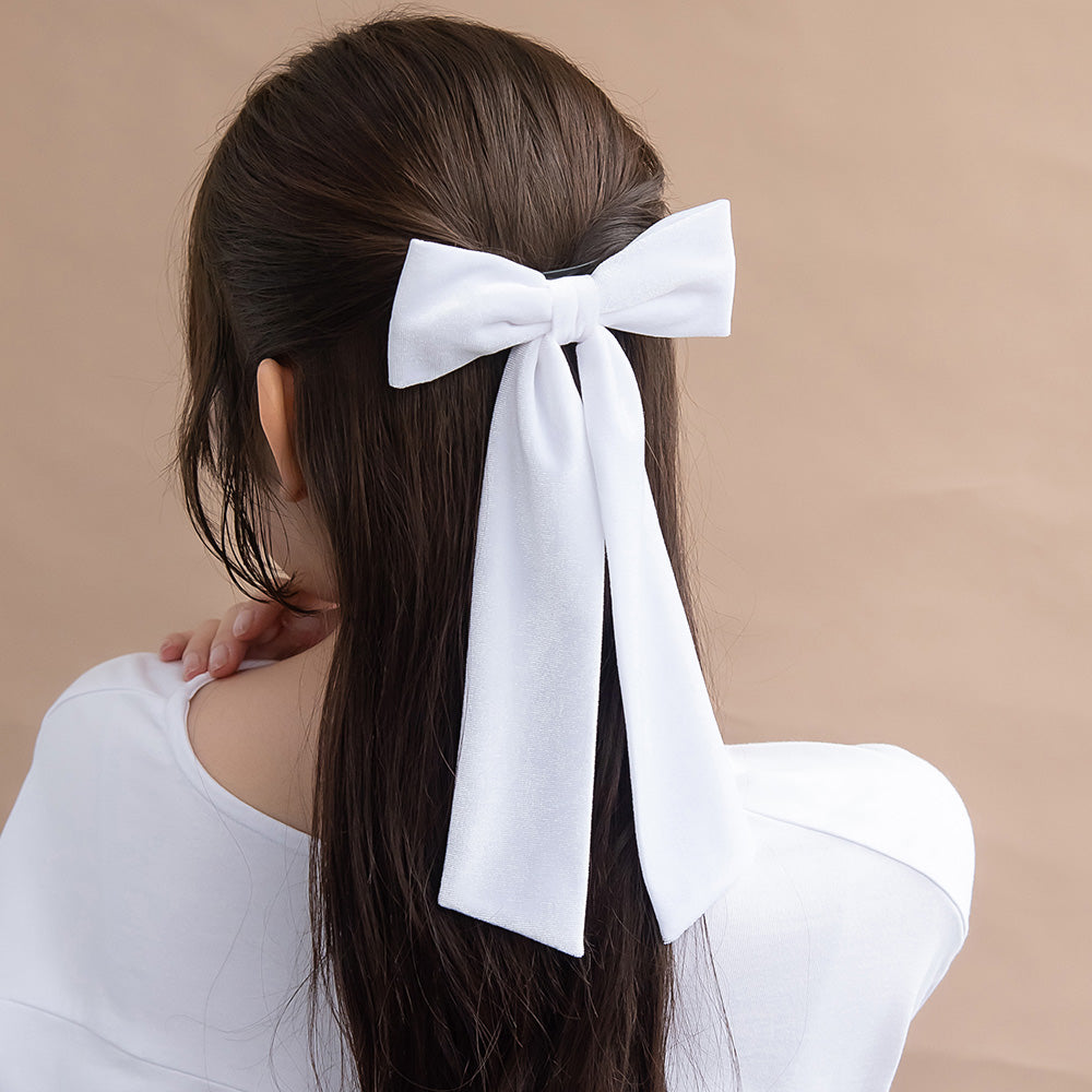 バレッタ ホワイト ベロア リボン ロング – OSEWAYAオンラインストア