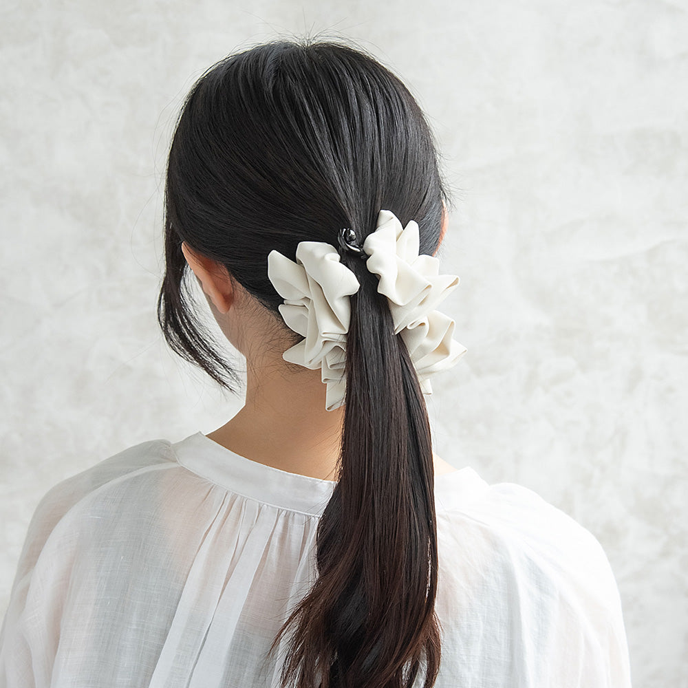 バナナクリップ ヘアクリップ ボリューム ギャザー フリル