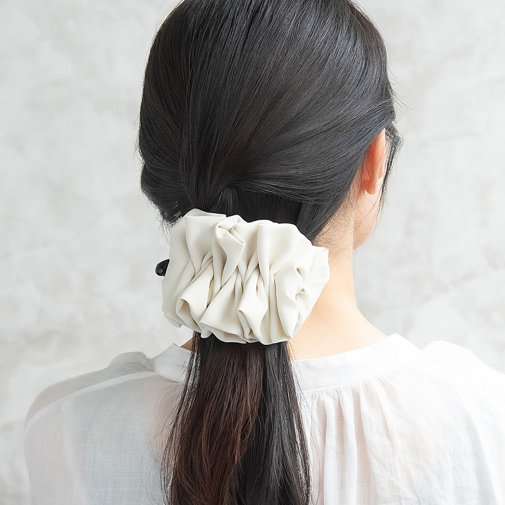 バナナクリップ ヘアクリップ ボリューム ギャザー フリル