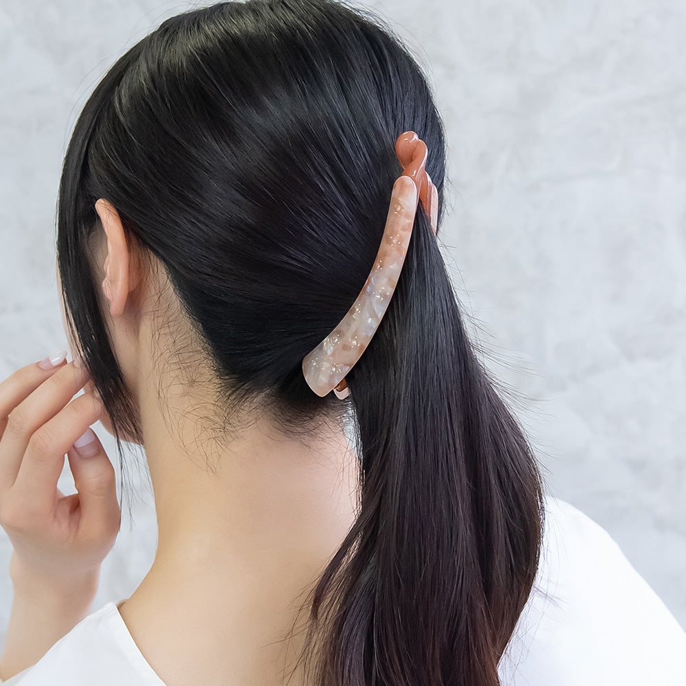 バナナクリップ ストーン マーブル カラー ヘアクリップ