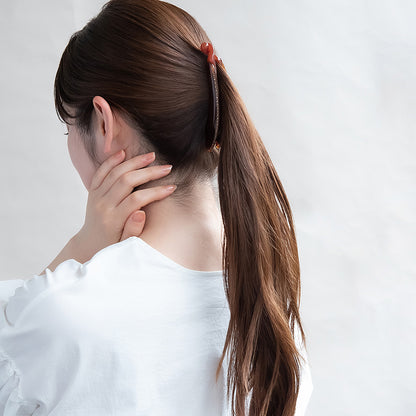 バナナクリップ ヘアクリップ ストーン マーブル カラー