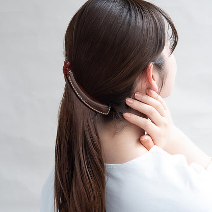 バナナクリップ ヘアクリップ ストーン マーブル カラー