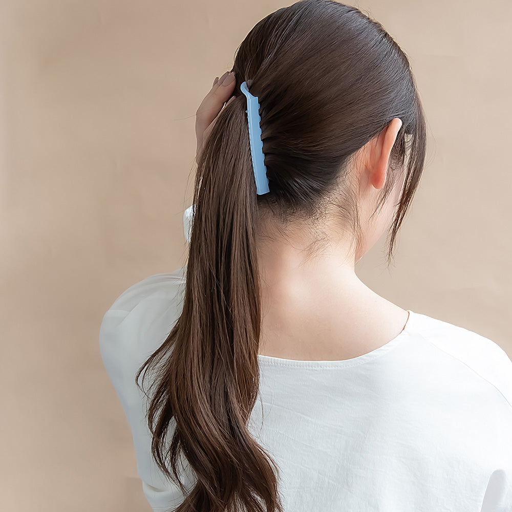 バナナクリップ ヘアクリップ パステル カラー カーブ 歯つき