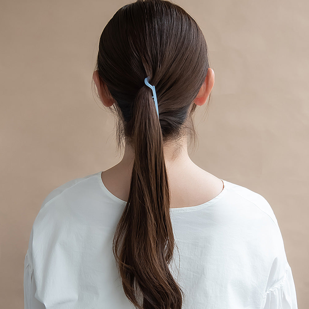 バナナクリップ ヘアクリップ パステル カラー カーブ 歯つき