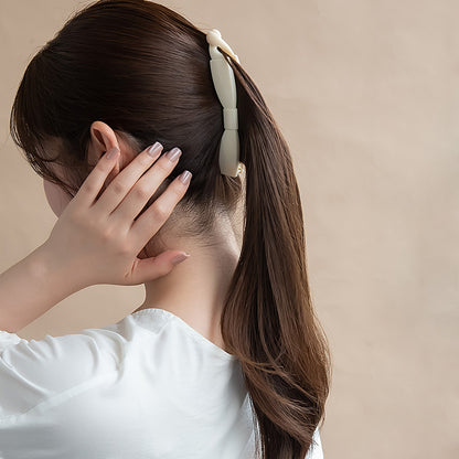 バナナクリップ ヘアクリップ スリム リボン カラー