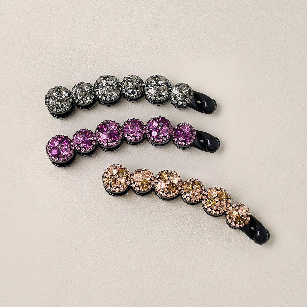 バナナクリップ ヘアクリップ カラー ビジュー ストーン