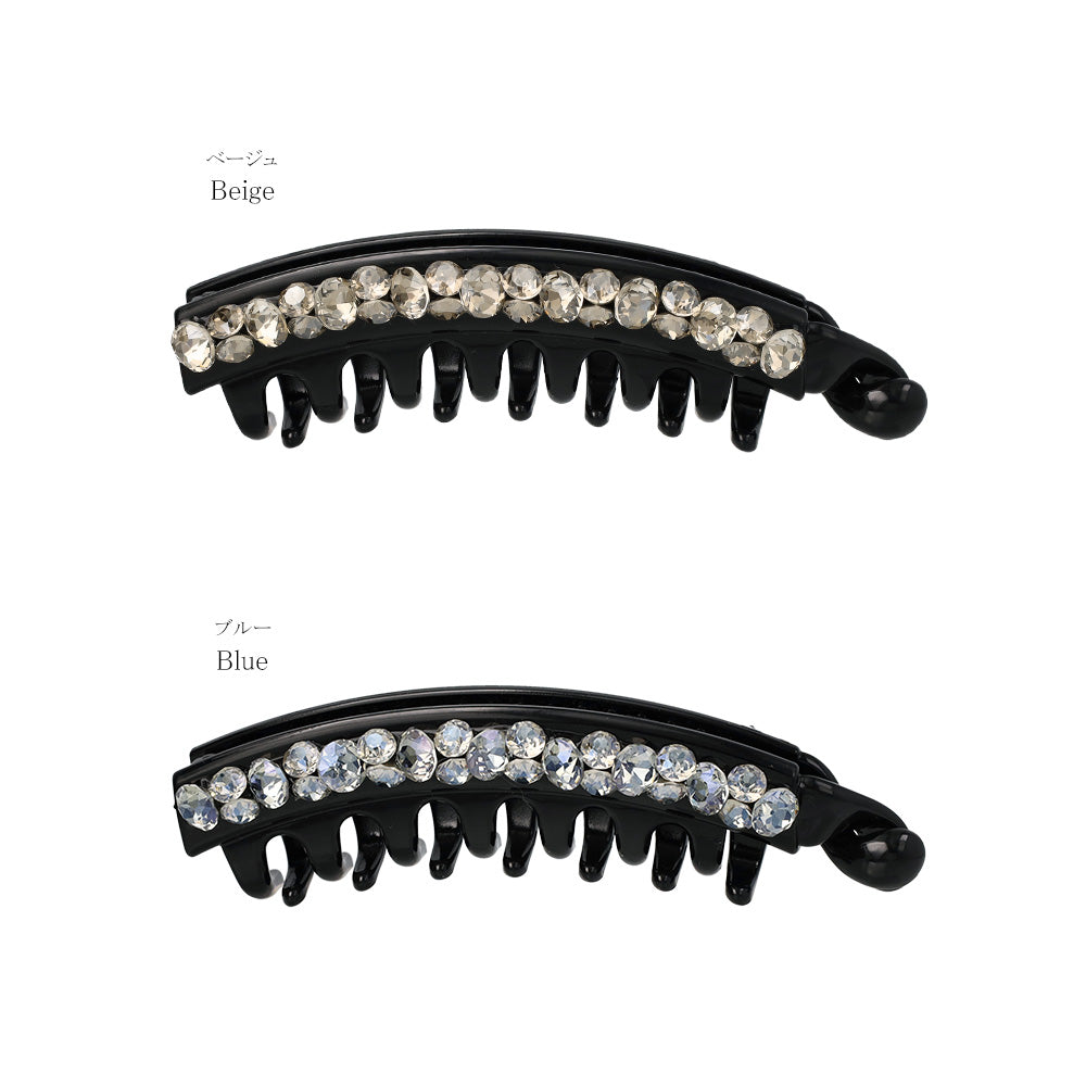 バナナクリップ ヘアクリップ ビジュー ストーン