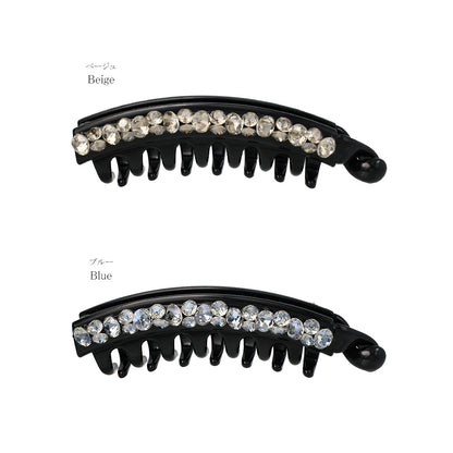 バナナクリップ ヘアクリップ ビジュー ストーン
