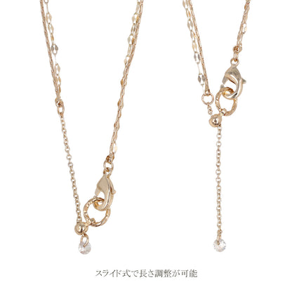 ブレスレット ニッケルフリー ロゼシルバー キュービックジルコニア スエッジ ペタルチェーン 2連 スライドボール チェーンブレスレット