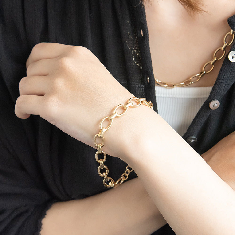 ブレスレット Awesome ニッケルフリー メタル オーバル チェーンブレスレット