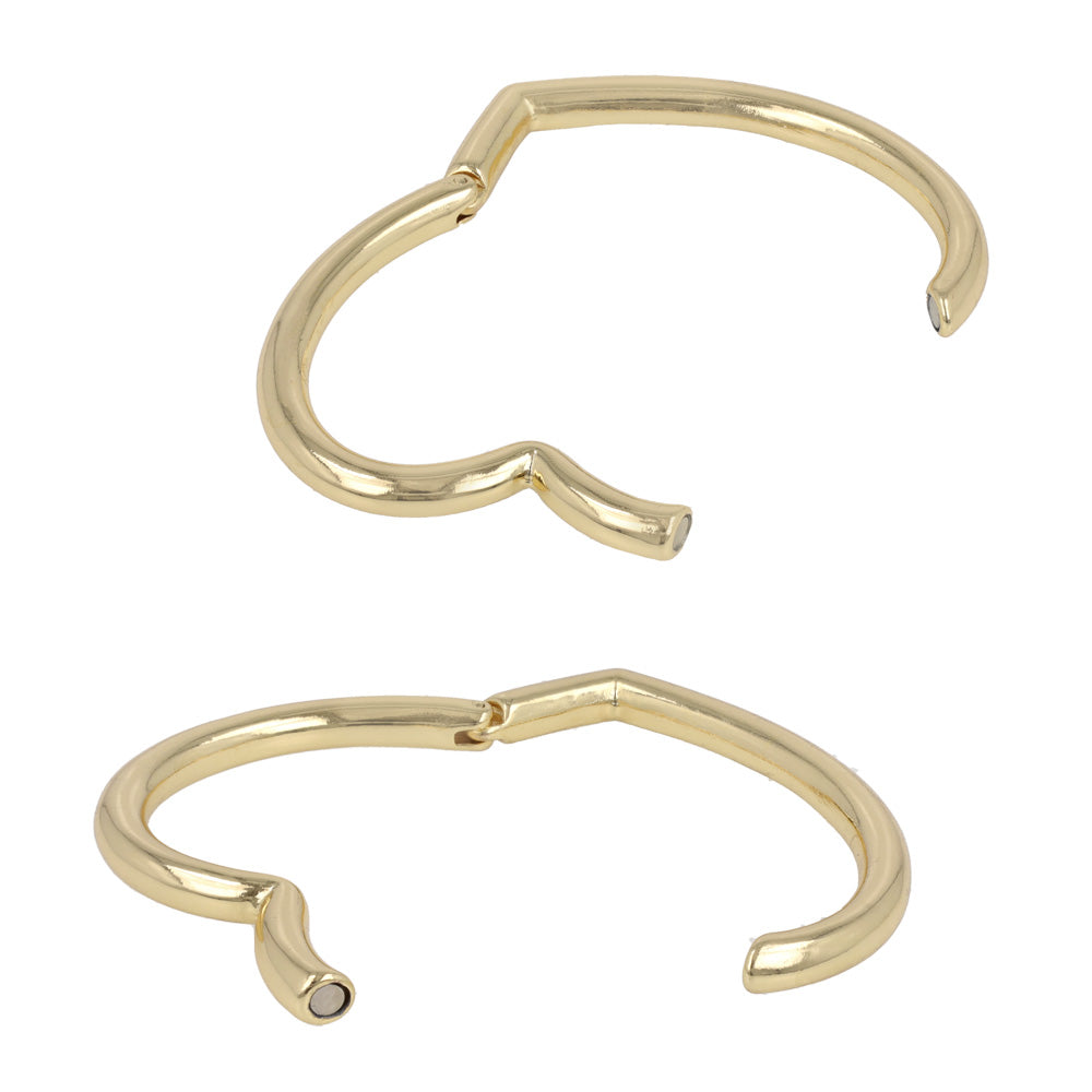 ブレスレット ニッケルフリー メタル ハート マグネットバングル