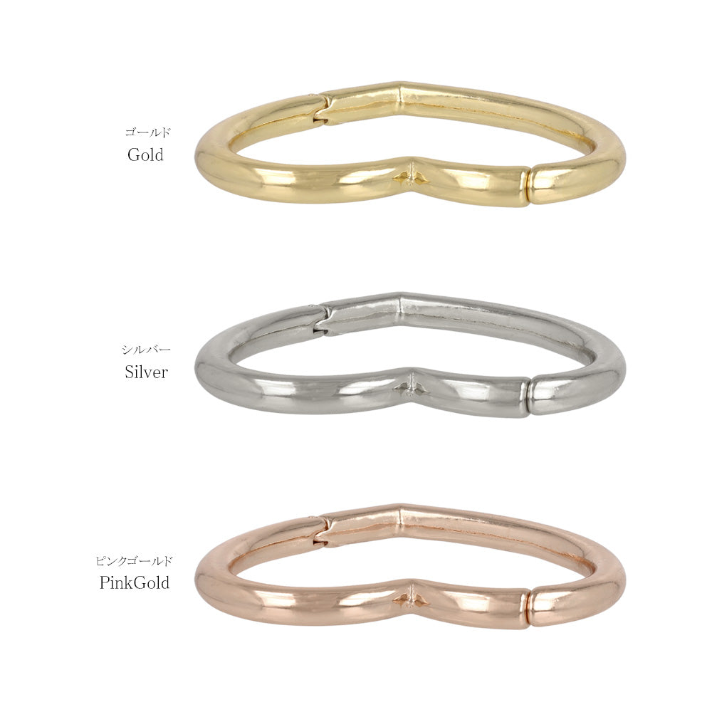 ブレスレット ニッケルフリー メタル ハート マグネットバングル