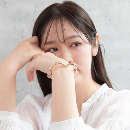 ブレスレット ニッケルフリー メタル ハート マグネットバングル