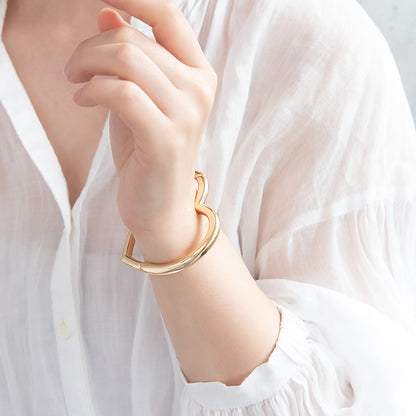 ブレスレット ニッケルフリー メタル ハート マグネットバングル