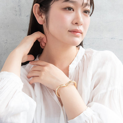 ブレスレット ニッケルフリー メタル ハート マグネットバングル