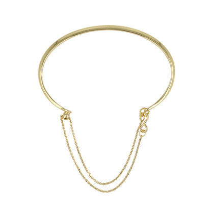 ブレスレット chain 2way bangle ニッケルフリー メタル ライン チェーン スライドボール バングル