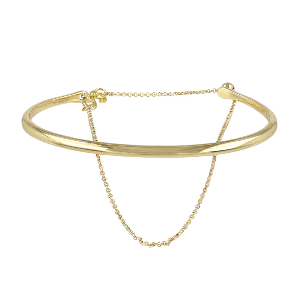 ブレスレット chain 2way bangle ニッケルフリー メタル ライン チェーン スライドボール バングル