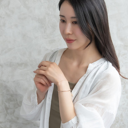 ブレスレット chain 2way bangle ニッケルフリー メタル ライン チェーン スライドボール バングル