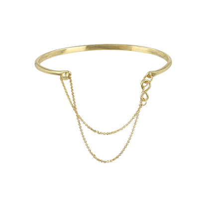ブレスレット chain 2way bangle ニッケルフリー メタル ライン チェーン スライドボール バングル