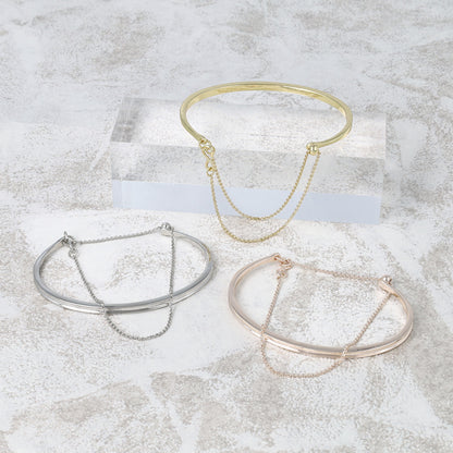 ブレスレット chain 2way bangle ニッケルフリー メタル チェーン スライドボール バングル