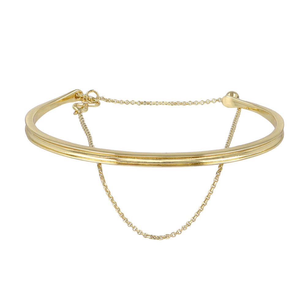 ブレスレット chain 2way bangle ニッケルフリー メタル チェーン スライドボール バングル