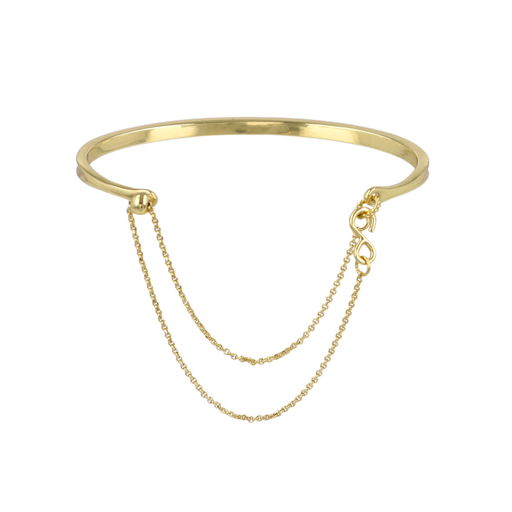 ブレスレット chain 2way bangle ニッケルフリー メタル チェーン スライドボール バングル