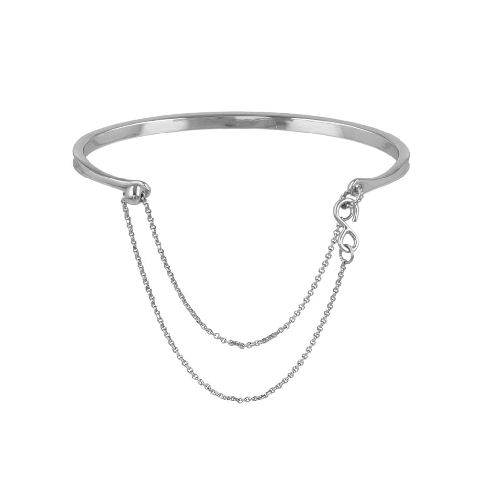 ブレスレット chain 2way bangle ニッケルフリー メタル チェーン スライドボール バングル