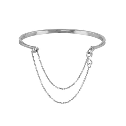 ブレスレット chain 2way bangle ニッケルフリー メタル チェーン スライドボール バングル