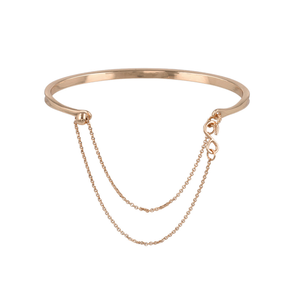 ブレスレット chain 2way bangle ニッケルフリー メタル チェーン スライドボール バングル