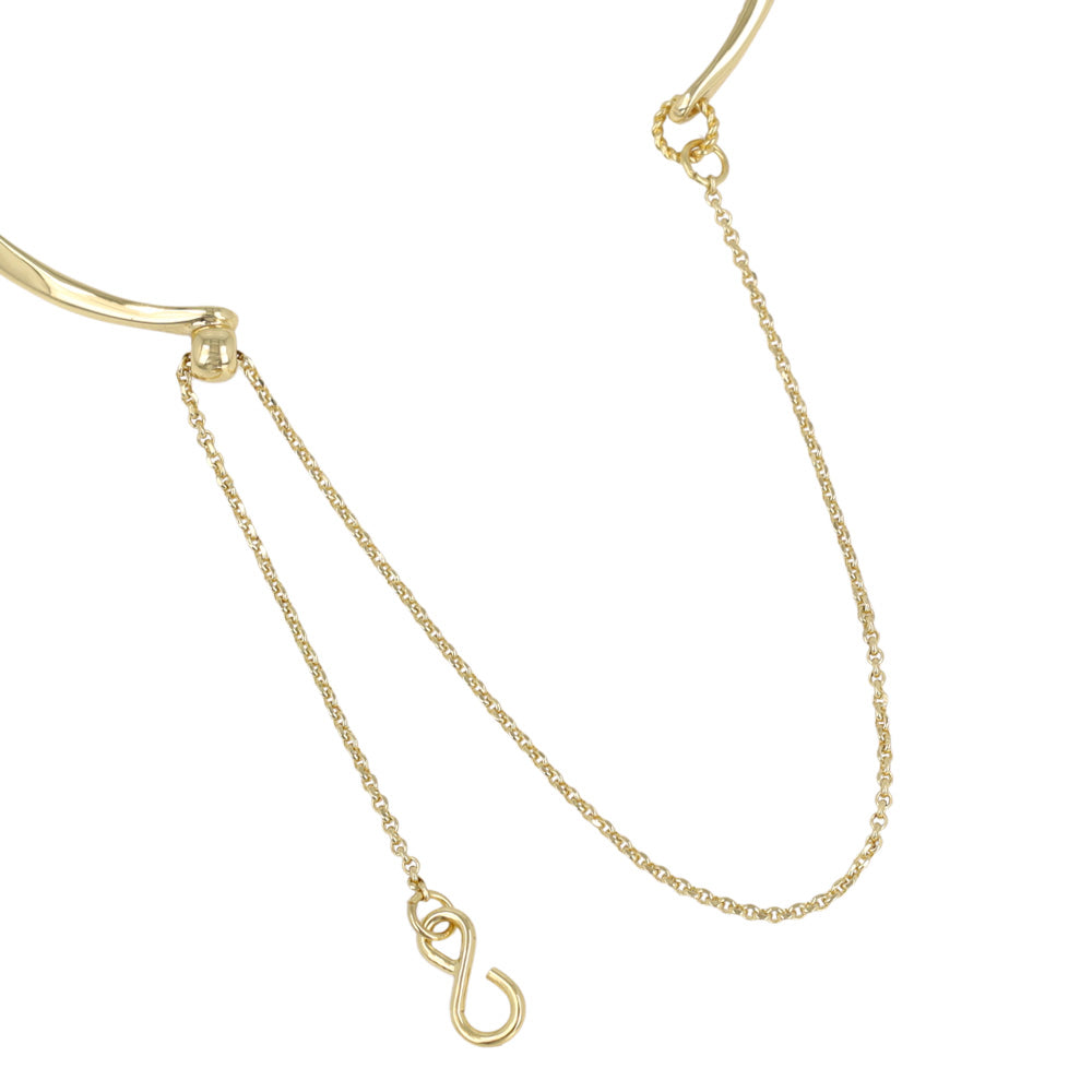 ブレスレット chain 2way bangle ニッケルフリー メタル ウエーブ チェーン スライドボール バングル