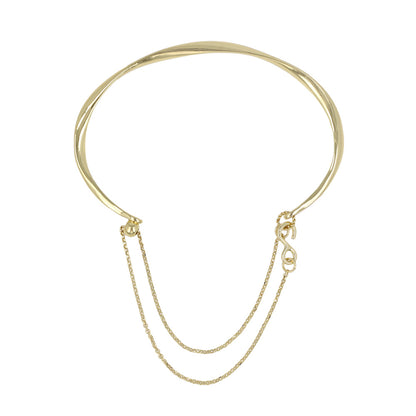 ブレスレット chain 2way bangle ニッケルフリー メタル ツイスト チェーン スライドボール バングル
