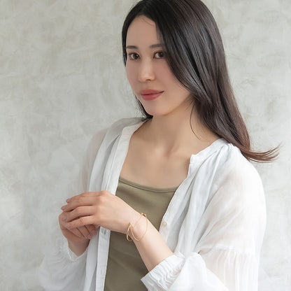 ブレスレット chain 2way bangle ニッケルフリー メタル ツイスト チェーン スライドボール バングル