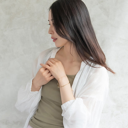 ブレスレット chain 2way bangle ニッケルフリー メタル ツイスト チェーン スライドボール バングル