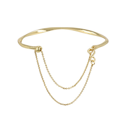 ブレスレット chain 2way bangle ニッケルフリー メタル ツイスト チェーン スライドボール バングル