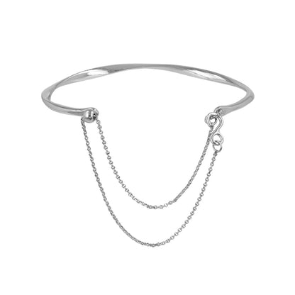 ブレスレット chain 2way bangle ニッケルフリー メタル ツイスト チェーン スライドボール バングル