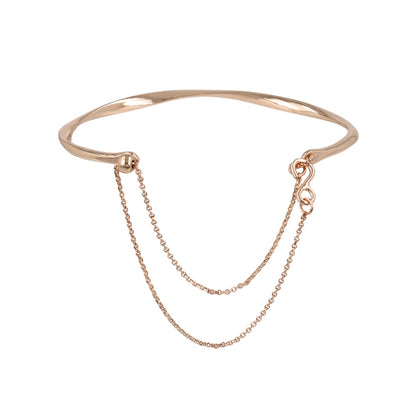ブレスレット chain 2way bangle ニッケルフリー メタル ツイスト チェーン スライドボール バングル