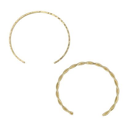 ブレスレット set half bangle ニッケルフリー メタル ハンマーワーク ツイスト 梨地 2本セット スリム ハーフバングル