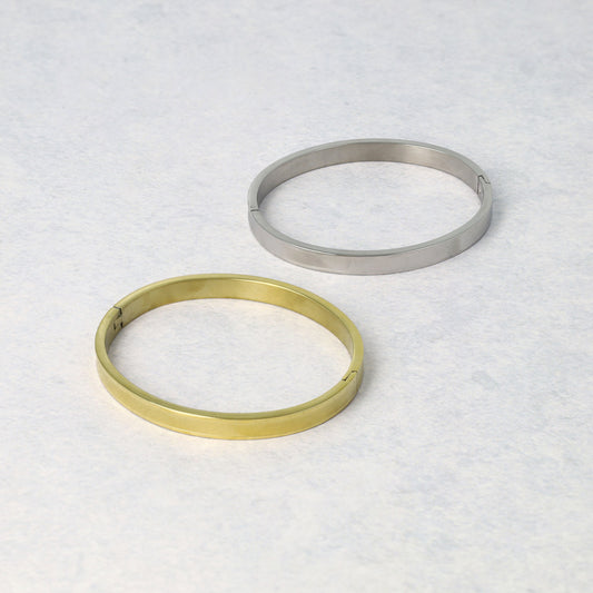 ブレスレット ステンレス メタル ライン ツヤ マット スリム バングル