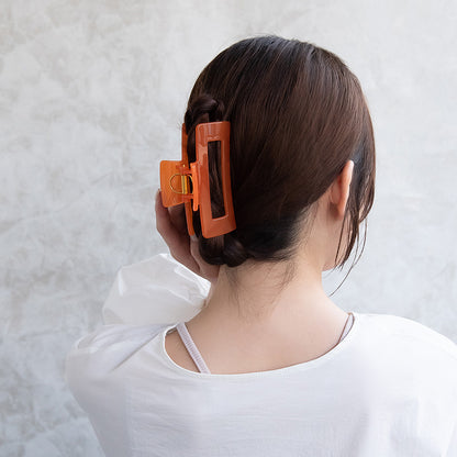ヘアクリップ レクタングル フレーム カラー バンスクリップ