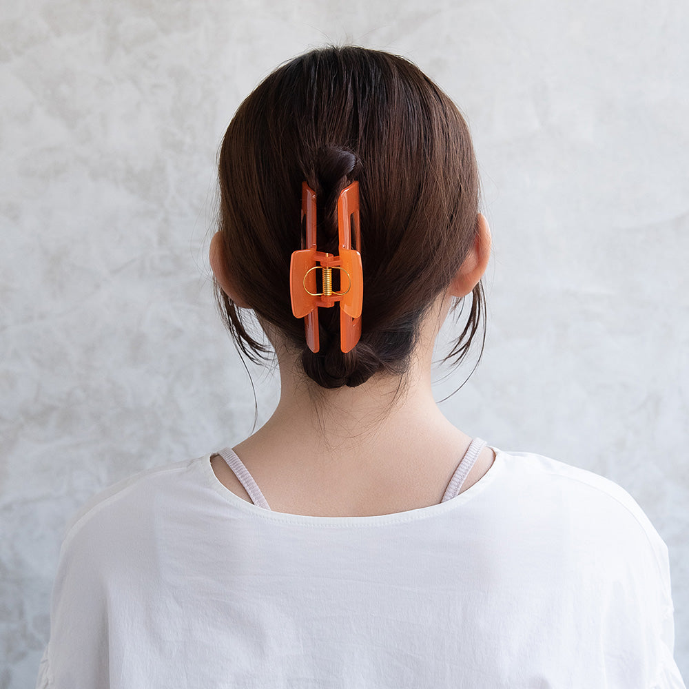 ヘアクリップ レクタングル フレーム カラー バンスクリップ