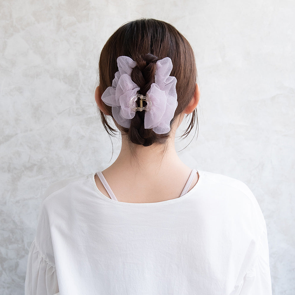 ヘアクリップ シアー くしゅくしゅ ボリューム ロール バンスクリップ