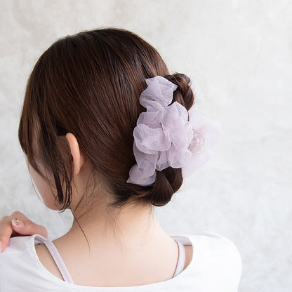 ヘアクリップ シアー くしゅくしゅ ボリューム ロール バンスクリップ