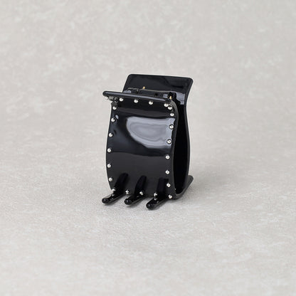 ヘアクリップ メタルボール ブラック レクタングル バンスクリップ