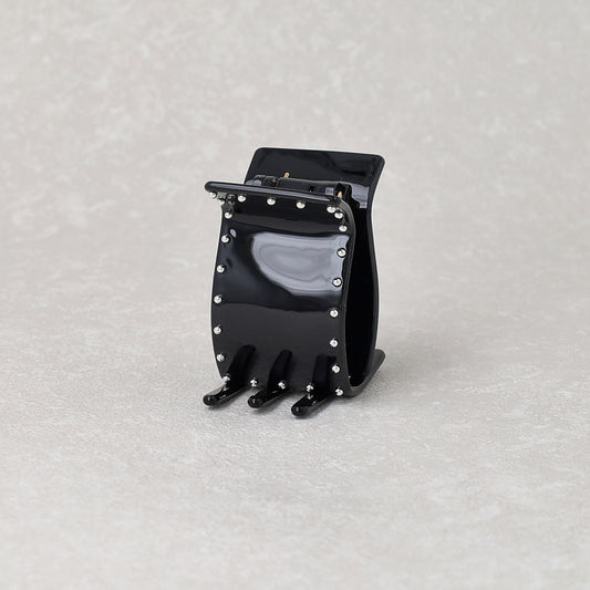 ヘアクリップ メタルボール ブラック レクタングル バンスクリップ