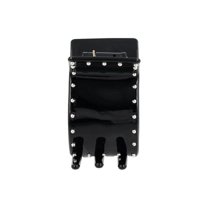 ヘアクリップ メタルボール ブラック レクタングル バンスクリップ