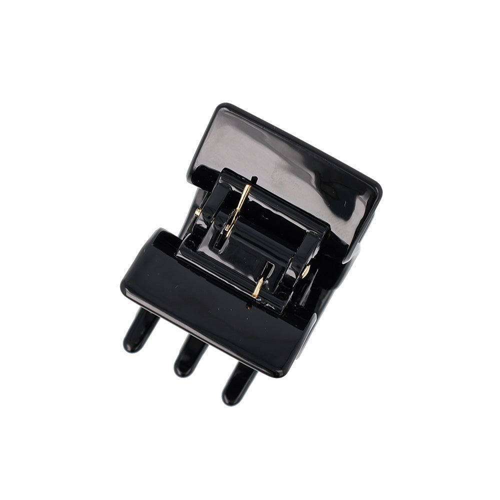 ヘアクリップ メタルボール ブラック レクタングル バンスクリップ