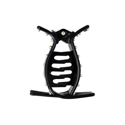 ヘアクリップ メタルボール ブラック レクタングル バンスクリップ